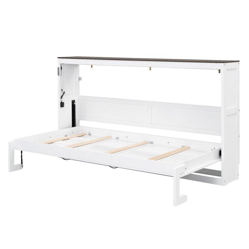 Masif Ahşap ve MDF Hidrolik Asansörlü 7 Renkli LED Aydınlatmalı Duvar Yatağı - 211 cm - 264804