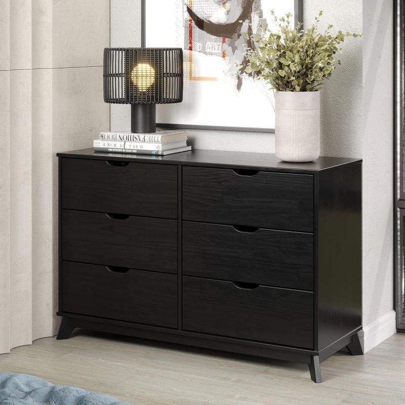 Masif Çam 6 Çekmeceli Kulpsuz Tasarım Şifonyer - 124 cm - 295049