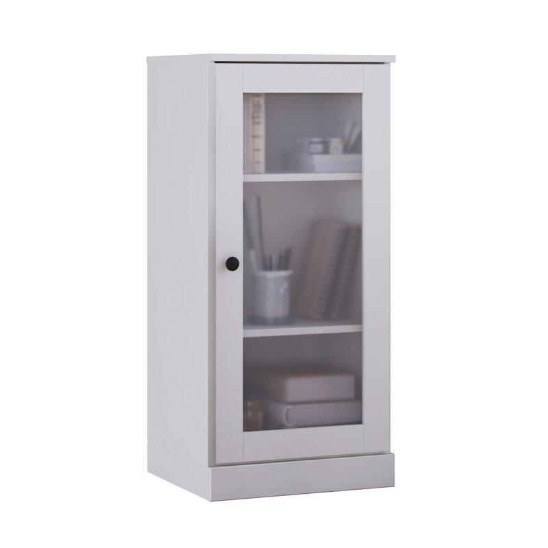 Masif Çam Ağacı Ayarlanabilir Raflı Cam Kapaklı Kitaplık - 42x91x40 cm - 239056