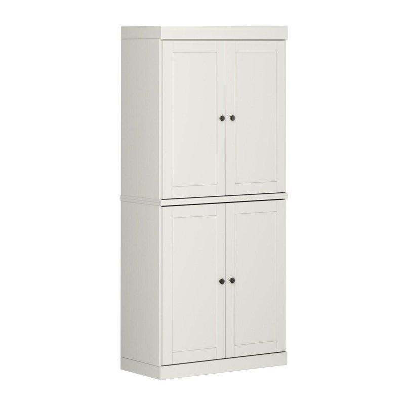 Masif Çam Ağacı Ayarlanabilir Raflı Yüksek Çok Amaçlı Banyo Dolabı - 82x182x40 cm - 334522