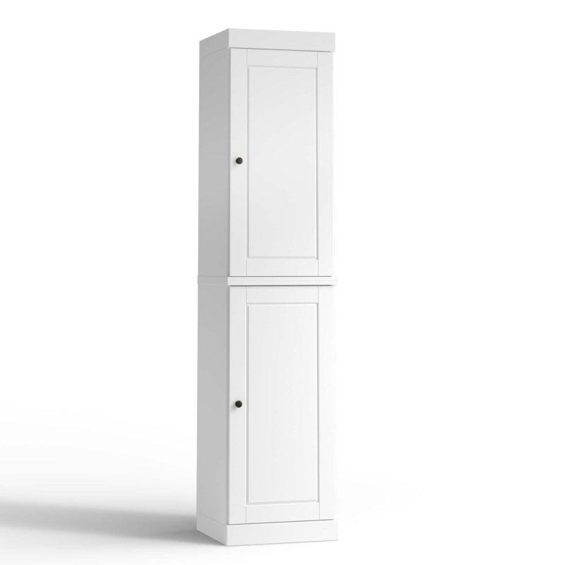 Masif Çam Ahşap 2 Çekmeceli Ayarlanabilir Raflı Dar Çok Amaçlı Banyo Dolabı - 182 cm - 334267