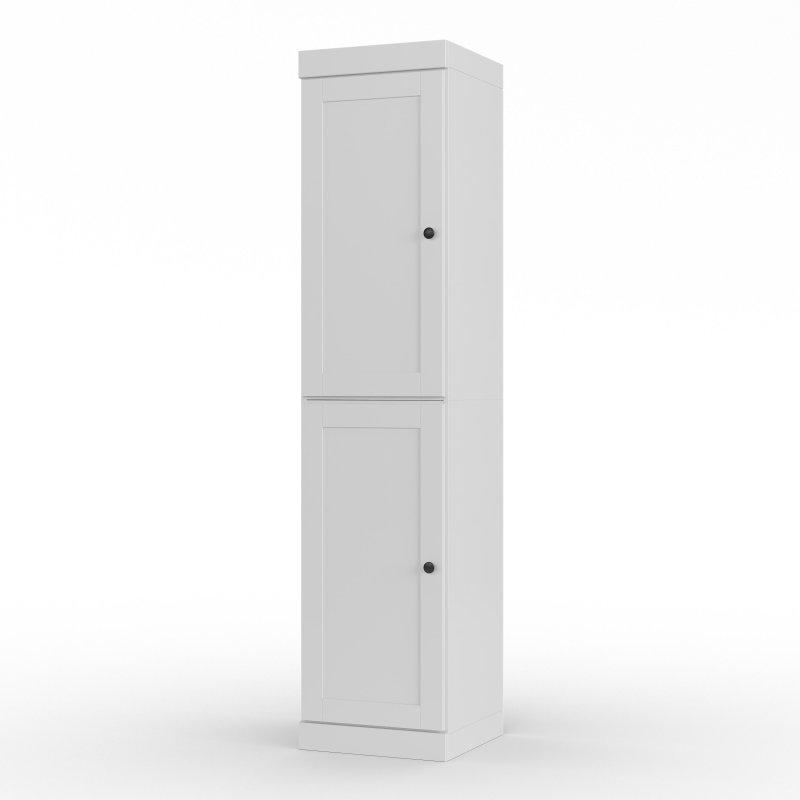 Masif Çam Ahşap 2 Çekmeceli Ayarlanabilir Raflı Dar Çok Amaçlı Banyo Dolabı - 42x182 cm - 334415