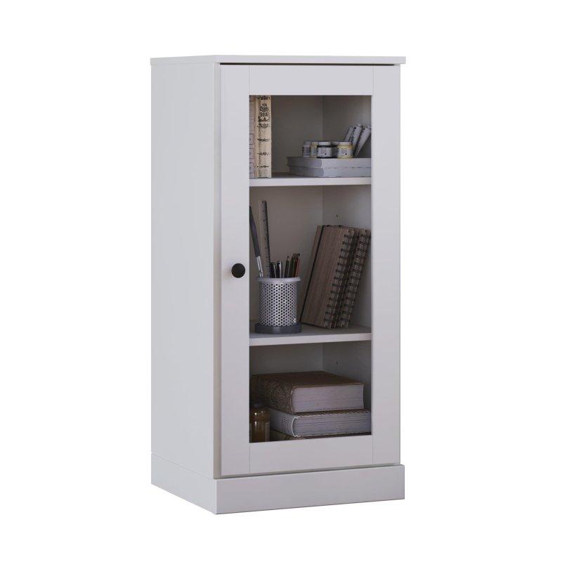 Masif Çam Ahşap Ayarlanabilir Raflı Cam Kapaklı Kitaplık - 42x91x40 cm - 239471