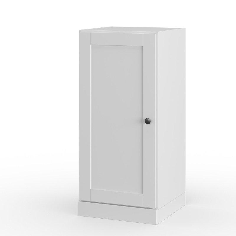 Masif Çam Ahşap Ayarlanabilir Raflı Shaker Kapaklı Çok Amaçlı Banyo Dolabı - 42x91 cm - 334252