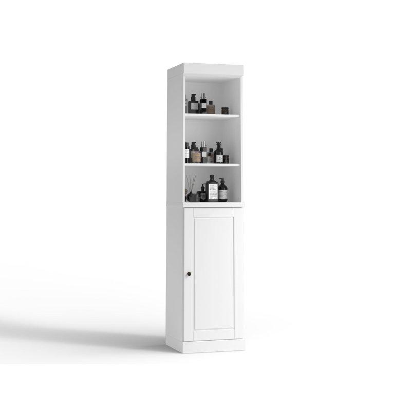 Masif Çam Ahşap Modüler ve Ayarlanabilir Raflı Çok Amaçlı Banyo Dolabı - 42x182 cm - 334378