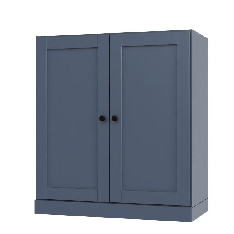 Masif Çam Ahşap Shaker Kapaklı Ayarlanabilir Raflı Kitaplık - 82x91x40 cm - 320639