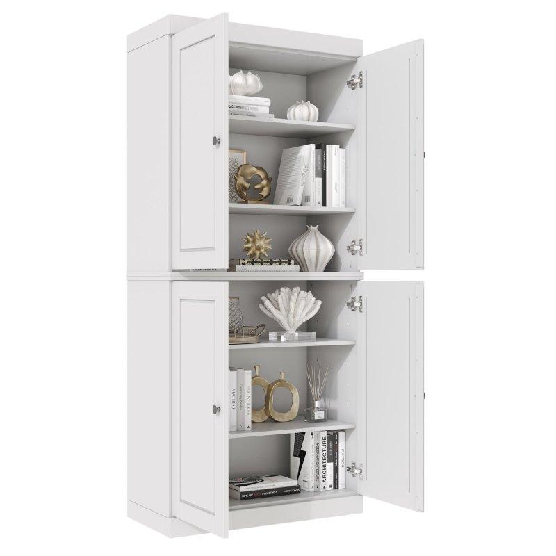Masif Çam Kapaklı Ayarlanabilir Raflı Modüler Kitaplık - 82x182 cm - 312365