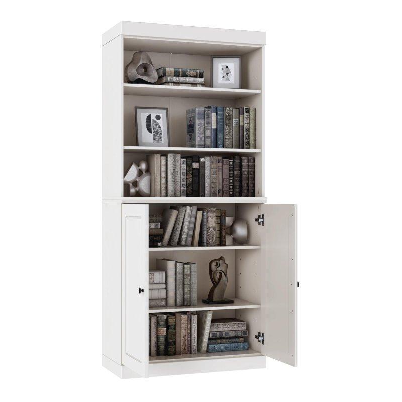Masif Çam Kapaklı Ayarlanabilir Raflı Modüler Kitaplık - 82x182x40 cm - 312205