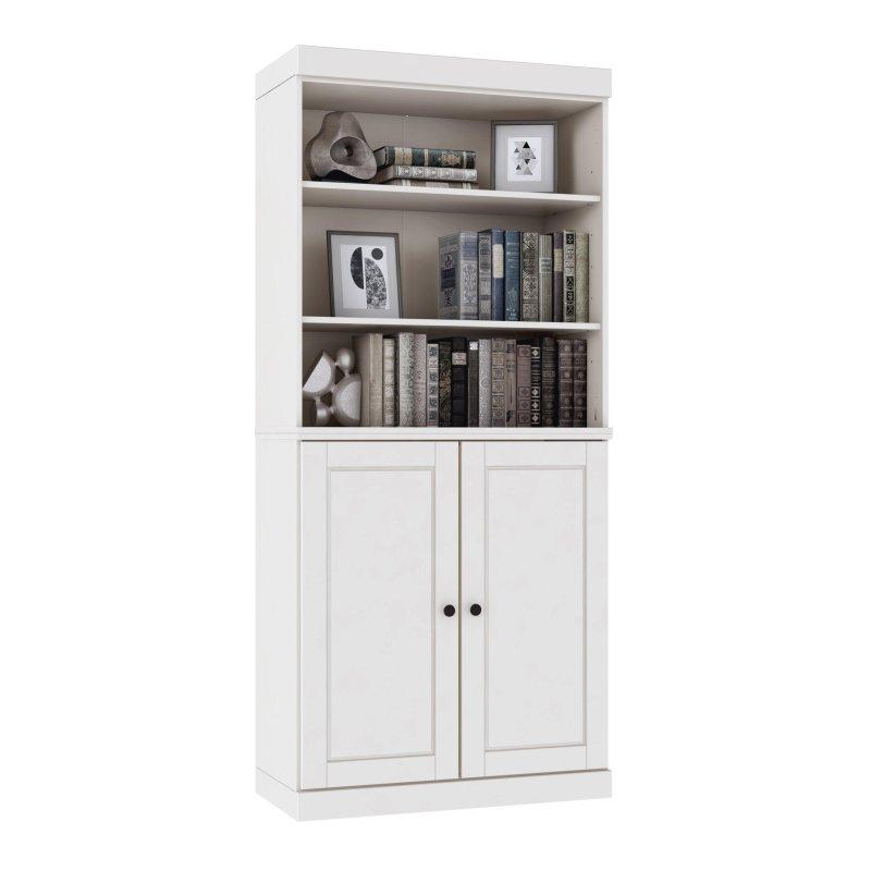 Masif Çam Kapaklı Ayarlanabilir Raflı Modüler Kitaplık - 82x182x40 cm - 312205
