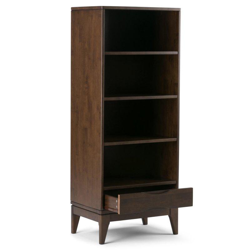 Masif Kauçuk Ağacı Çekmeceli Yüzyıl Ortası Modern Kitaplık - 61x153 cm - 312511
