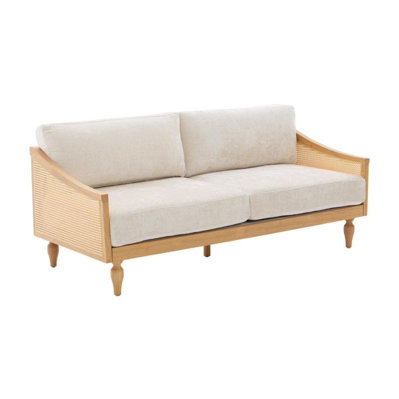 Masif Kauçuk Ağacı ve Rattan Kavisli Kollu Bohem Koltuk - 181 cm - 290620