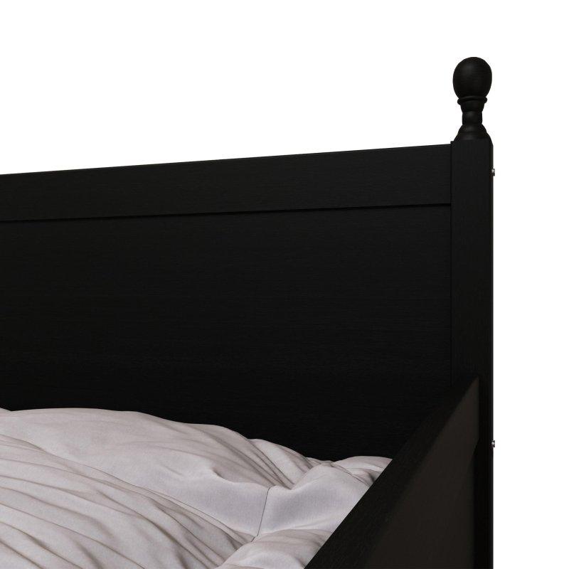 Masif Kauçuk Ağacı Yavru Yataklı Yüksek Sırtlı Daybed Karyola - 108x207x110 cm - 330470