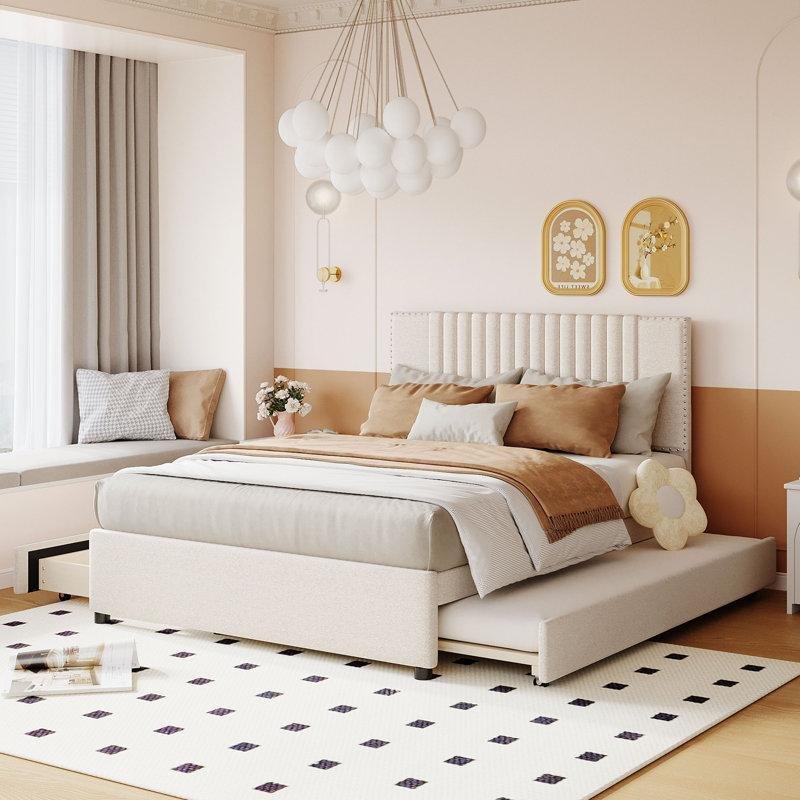 Masif MDF ve Kontrplak 2 Çekmeceli Klasik Başlıklı Yavru Yataklı Karyola - 145x203 cm - 328546 Masif MDF ve Kontrplak 2 Çekmeceli Klasik Başlıklı Yavru Yataklı Karyola - 145x203 cm - 328546