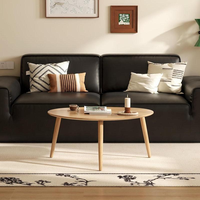 Masif Meşe Üç Ayaklı Yuvarlak Orta Sehpa - 86 cm - 244432