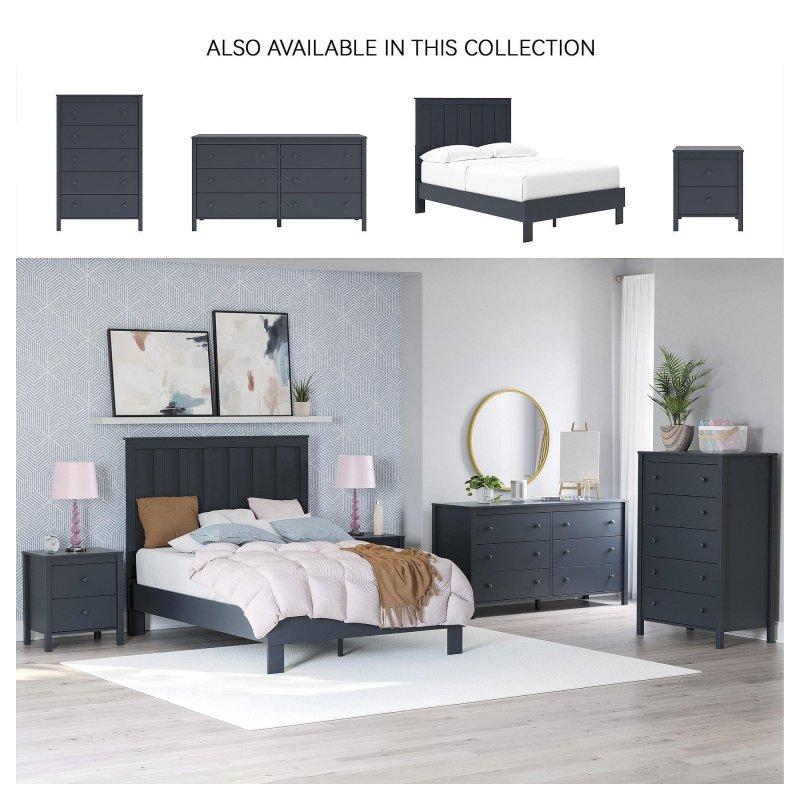 Mat Lacivert MDF 5 Çekmeceli Dikey Şifonyer - 81x127x51 cm - 295042