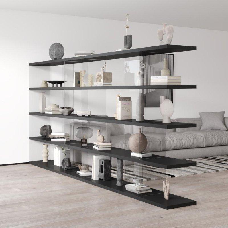 Mat MDF Modern Geniş 5 Raflı Kitaplık - 361x41x167 cm - 315090