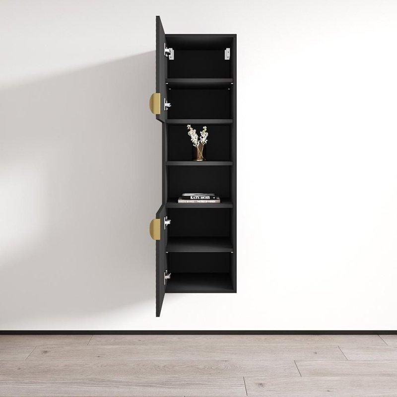 Mat MDF ve Suntalam Duvara Monte 6 Raflı Kitaplık - 35x36x120 cm - 313911
