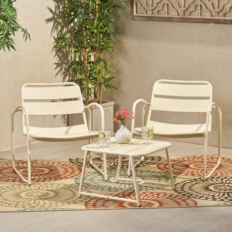 Mat Siyah Demir 2 Kişilik Modern Bahçe Takımı - 271528