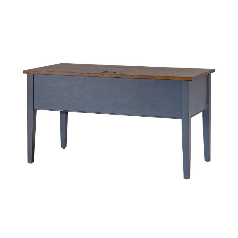 Mavi Ahşap Kır Evi Tarzı Yönetici Ofis Masası - 140x69 cm - 327631