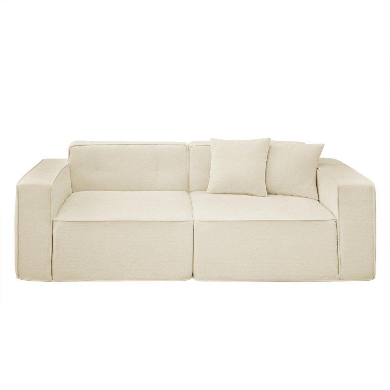 Mavi Kumaş Yastık Kollu 3 Kişilik Ergonomik Bohem Koltuk - 200 cm - 283523