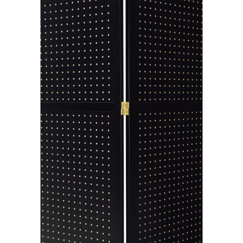 Mavi Masif Ahşap Delikli Katlanır Paravan - 181x178 cm - 321084