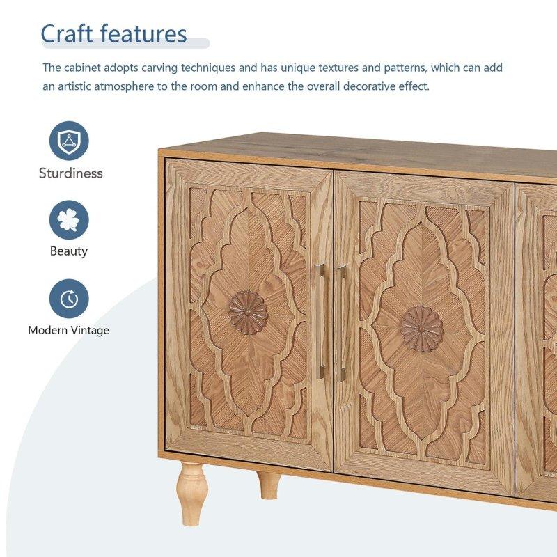 Mavi MDF Çiçek Oymalı Çekmeceli Dolaplı Kitaplık - 160x41x82 cm - 314451