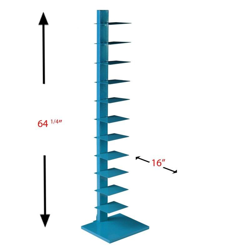 Mavi Metal 12 Raflı Dikey Tasarım Kitaplık - 166 cm - 316826