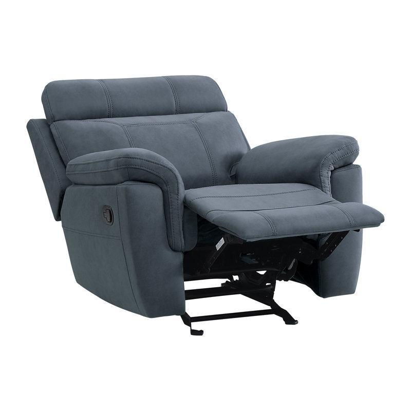 Mavi Mikro Süet Sallanan Manuel Yatan Yastıklı Kolçaklı Baba Koltuğu - 102x97 cm - 323182