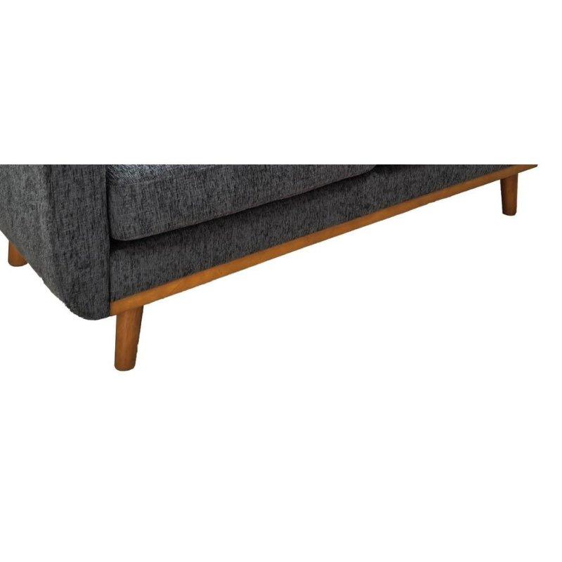 Mavi Polyester Kapitoneli Masif Ahşap Ayaklı Bohem Koltuk - 172 cm - 277496