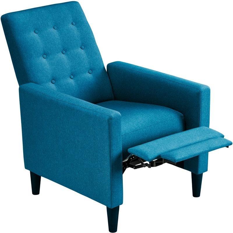 Mavi Polyester Kumaş Kapitoneli Manuel Mekanizmalı Baba Koltuğu - 323035