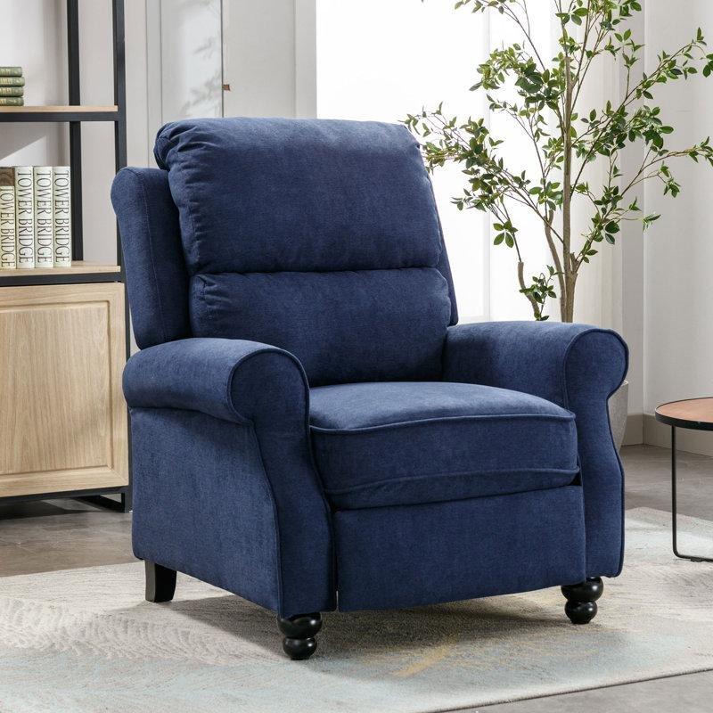 Mavi Polyester Kumaş Manuel Geri İtme Mekanizmalı 2li Set Baba Koltuğu - 90 cm - 324415