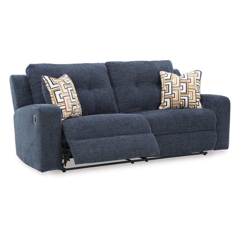Mavi Polyester Metal Mekanizmalı Kapitoneli Sırtlı Bohem Koltuk - 221x102x105 cm - 287335