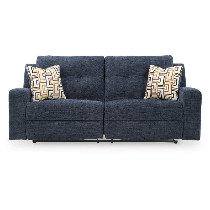 Mavi Polyester Metal Mekanizmalı Kapitoneli Sırtlı Bohem Koltuk - 221x102x105 cm - 287335