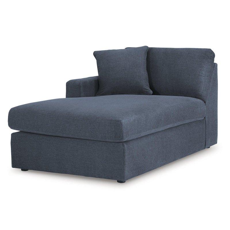 Mavi Polyester Modüler Şezlonglu Köşe Koltuk - 277x173 cm - 257155