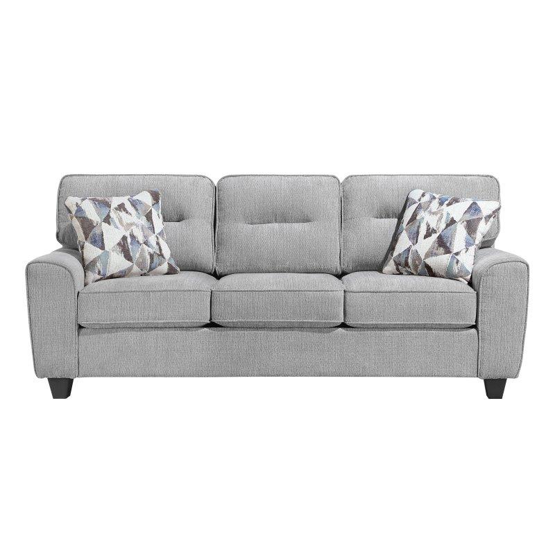 Mavi Şönil Kumaş Ahşap İskeletli 3 Kişilik Modern Bohem Koltuk - 293576