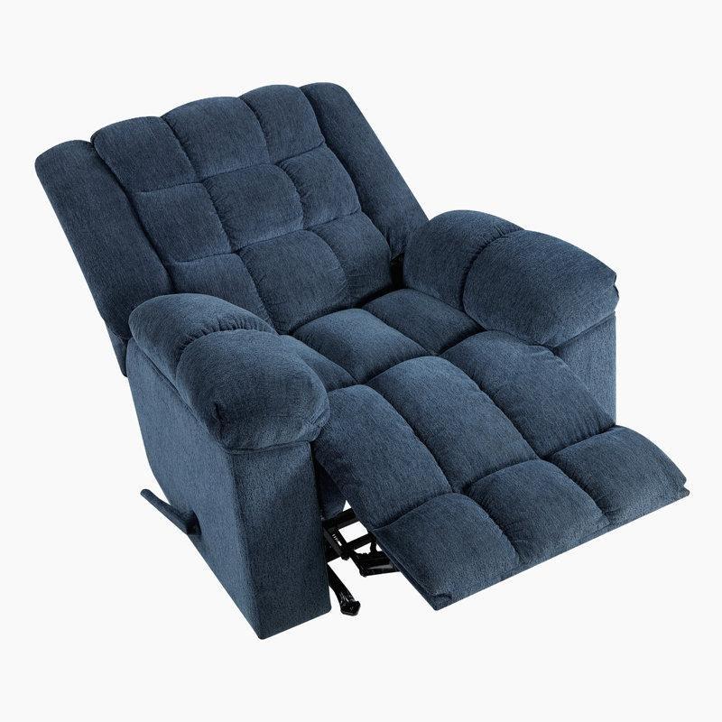 Mavi Şönil Kumaş Sallanır Manuel Mekanizmalı Baba Koltuğu - 105 cm - 322520