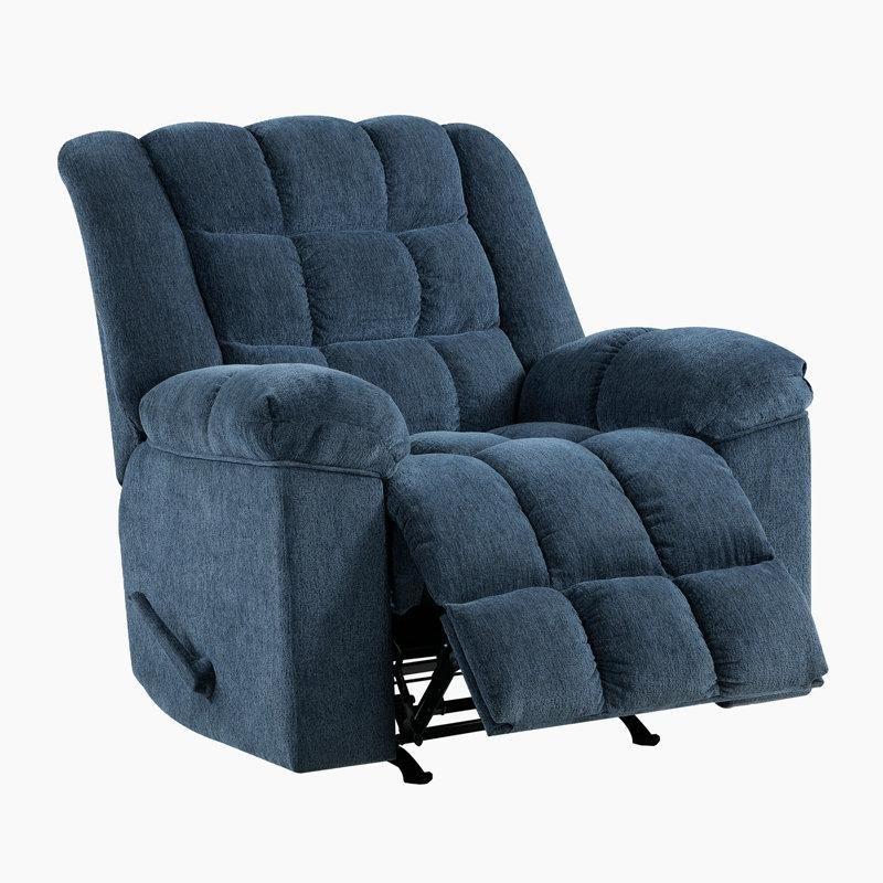 Mavi Şönil Kumaş Sallanır Manuel Mekanizmalı Baba Koltuğu - 105 cm - 322520