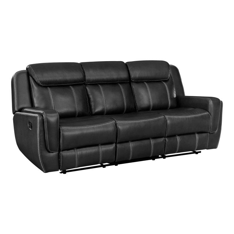 Mavi Suni Deri Manuel Mekanizmalı ve USB Portlu Bohem Koltuk - 219x100x102 cm - 284743