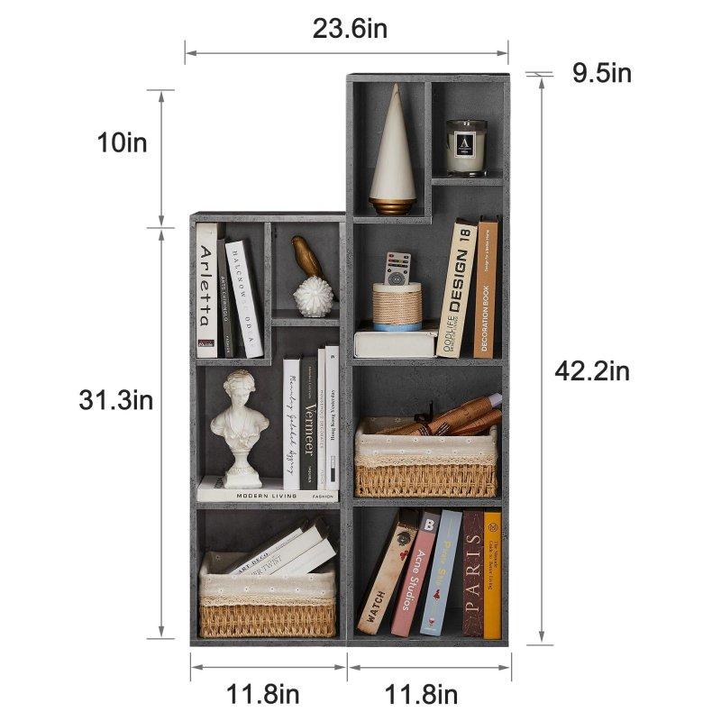 MDF 2li Set Asimetrik Küp Tasarımlı Kitaplık - 108 cm - 316470