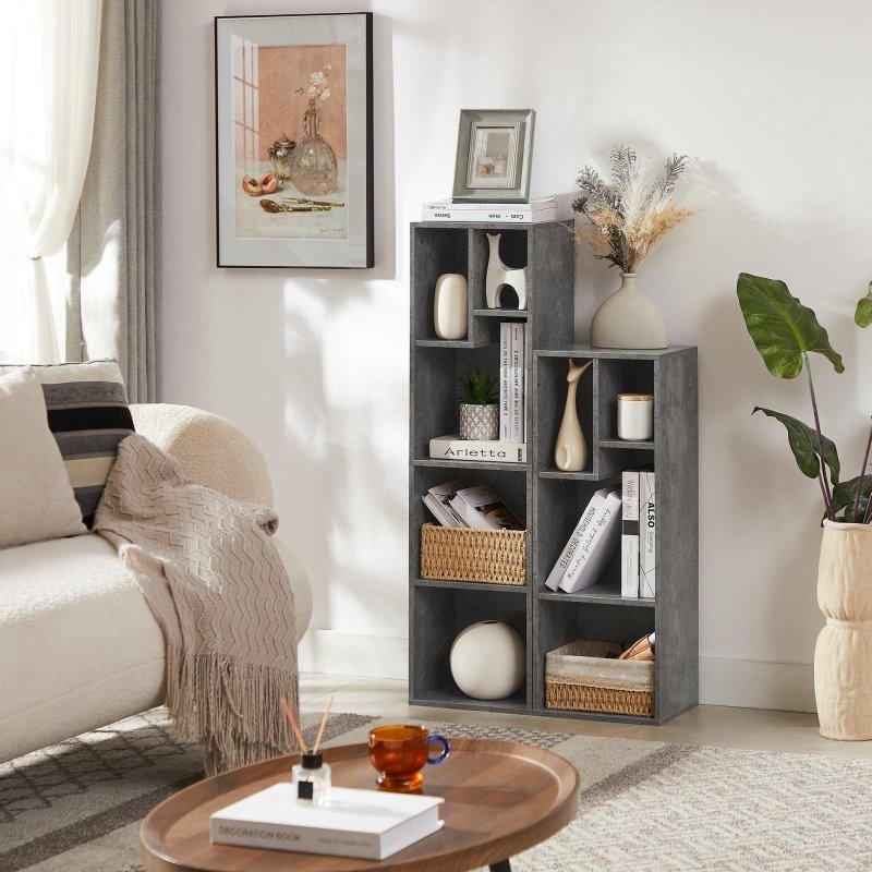 MDF 2li Set Asimetrik Küp Tasarımlı Kitaplık - 108 cm - 316470