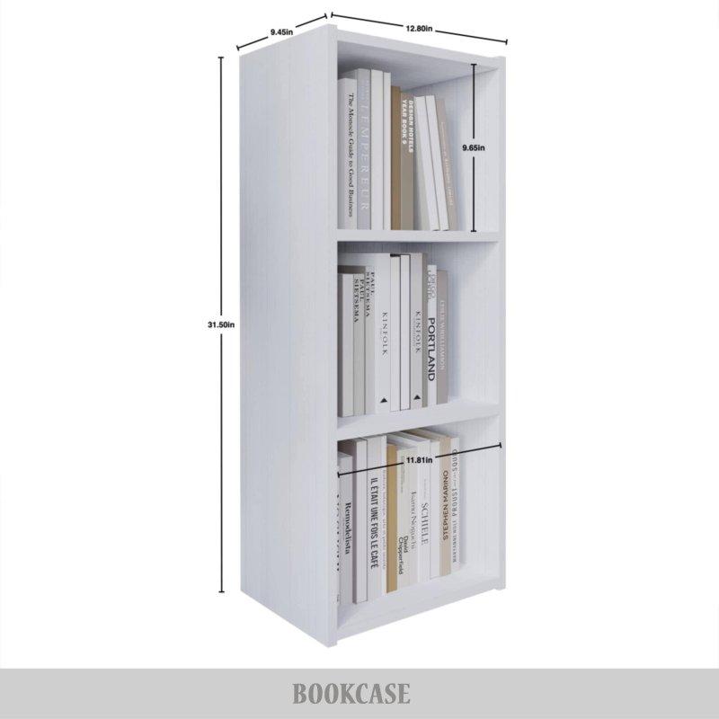 MDF 3 Küplü Dikey ve Yatay Kullanım Kitaplık - 24x33x81 cm - 312809