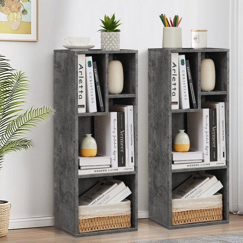 MDF 4 Katlı Asimetrik 2li Set Yatay ve Dikey Kullanım Kitaplık - 316190