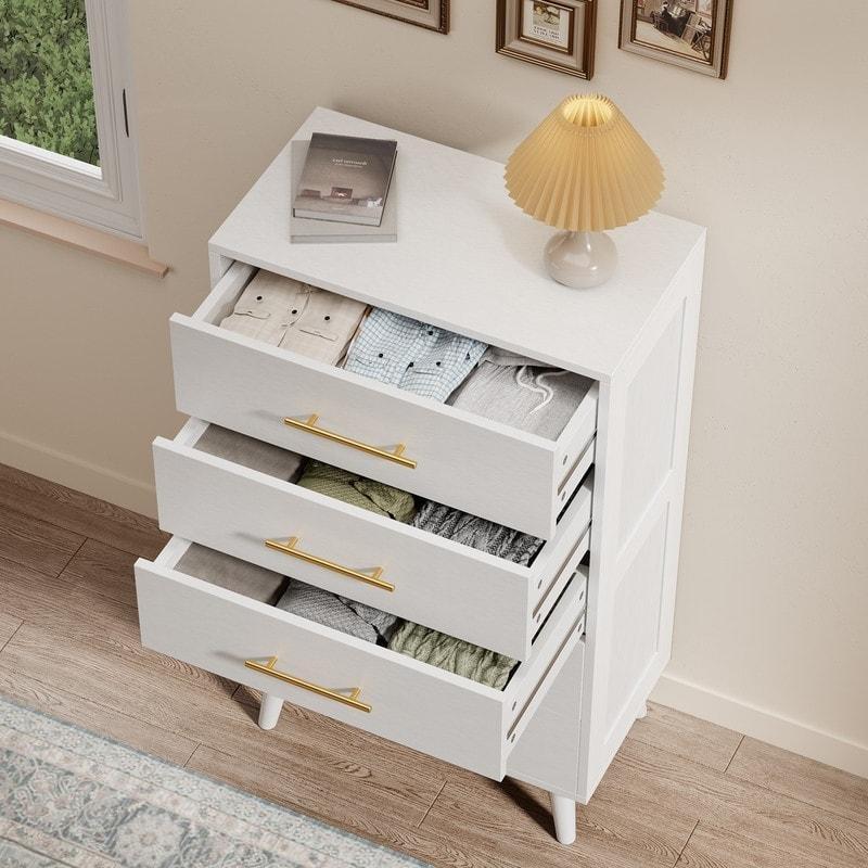 MDF 5 Çekmeceli Metal Kulplu Sedir Kaplama Şifonyer - 70x39x121 cm - 303116