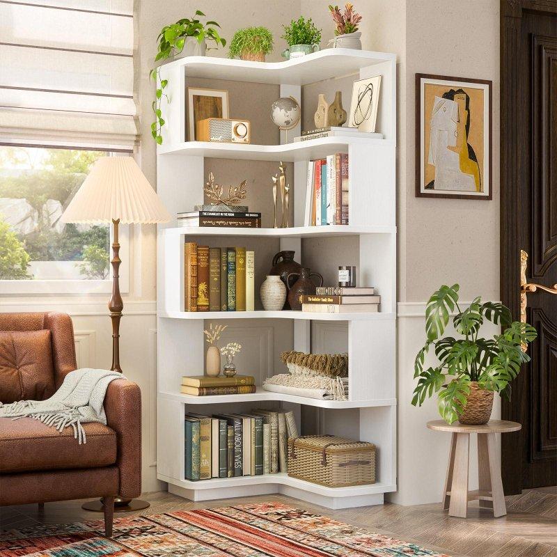MDF 5 Raflı Köşe Kitaplık - 163 cm - 312246