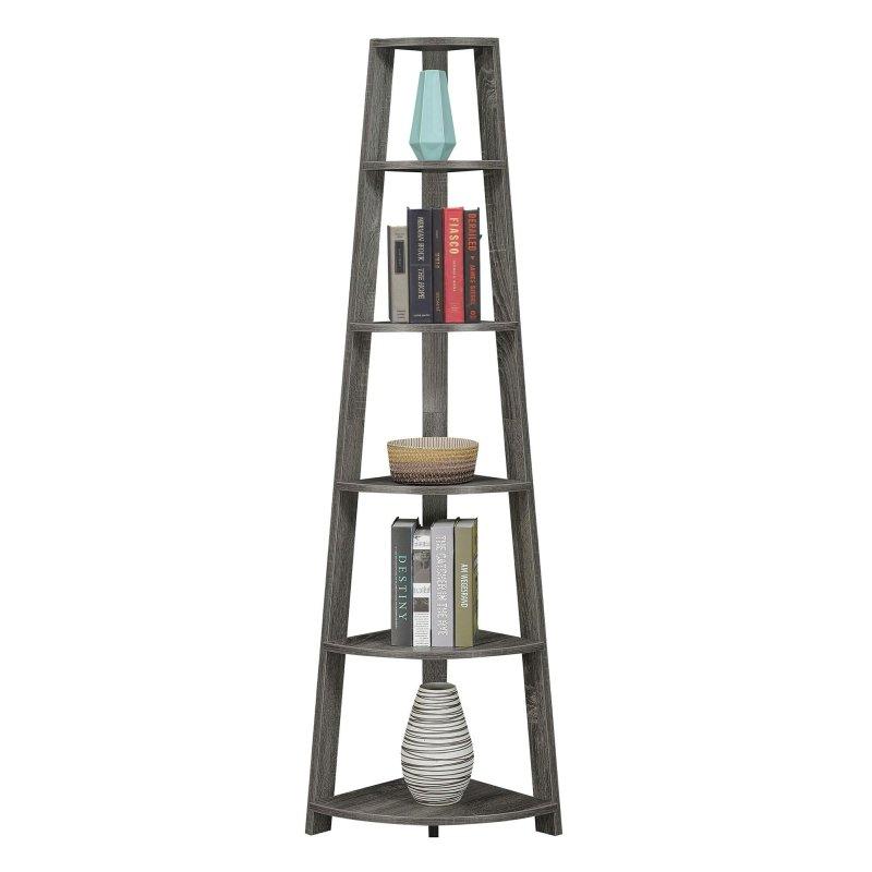 MDF 5 Raflı Köşe Kitaplık - 42x42x181 cm - 320345