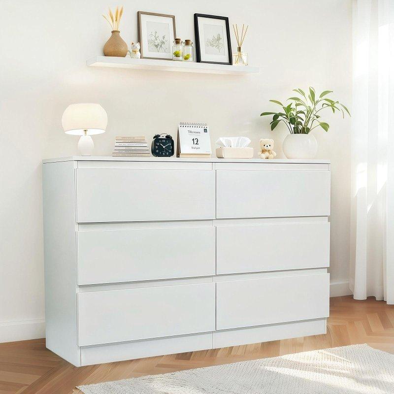 MDF 6 Çekmeceli Gizli Kulplu Modern Şifonyer - 305421