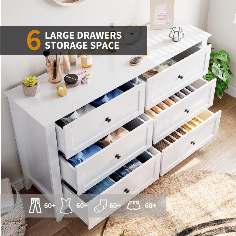 MDF 6 Çekmeceli Kır Evi Tarzı Şifonyer - 137 cm - 311092