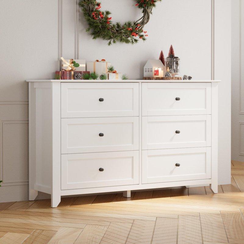 MDF 6 Çekmeceli Kır Evi Tarzı Şifonyer - 137 cm - 311092