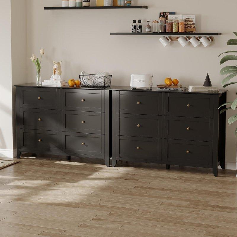 MDF 6 Çekmeceli Nikel Yuvarlak Kulplu Modern Şifonyer - 302389