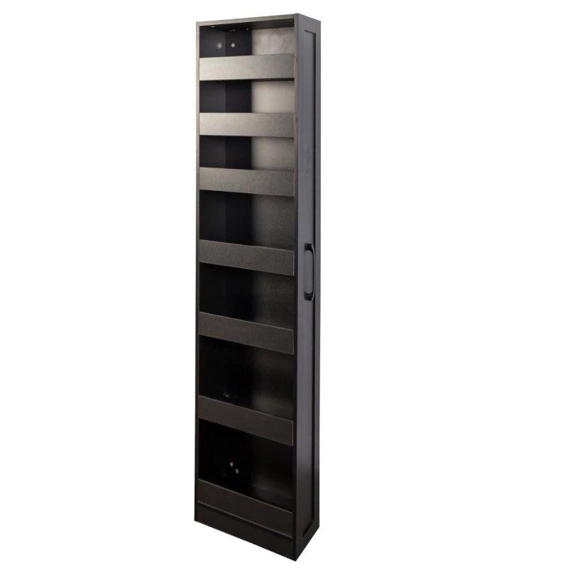 MDF 7 Raflı Sürgülü Dar Tasarım Kitaplık - 20x180 cm - 314980